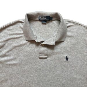 Polo Ralph Lauren Polo Shirt Mens Large Grey Cotton Short Sleeve Casual Comfort